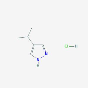 molecular formula C6H11ClN2 B2774617 4-Isopropyl-1H-pyrazole hydrochloride CAS No. 13753-53-2; 1390654-61-1