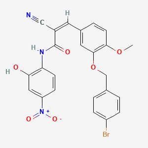 (Z)-3-[3-[(4-Bromophenyl)methoxy]-4-methoxyphenyl]-2-cyano-N-(2-hydroxy-4-nitrophenyl)prop-2-enamide