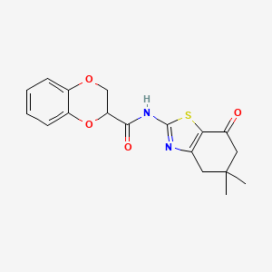 N-(5,5-dimethyl-7-oxo-4,5,6,7-tetrahydrobenzo[d]thiazol-2-yl)-2,3-dihydrobenzo[b][1,4]dioxine-2-carboxamide