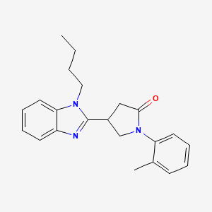 molecular formula C22H25N3O B2774637 4-(1-butyl-1H-benzo[d]imidazol-2-yl)-1-(o-tolyl)pyrrolidin-2-one CAS No. 573932-69-1