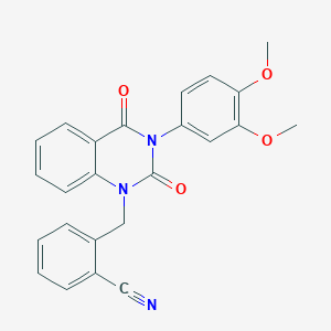 molecular formula C24H19N3O4 B2774639 2-((3-(3,4-dimethoxyphenyl)-2,4-dioxo-3,4-dihydroquinazolin-1(2H)-yl)methyl)benzonitrile CAS No. 899922-65-7