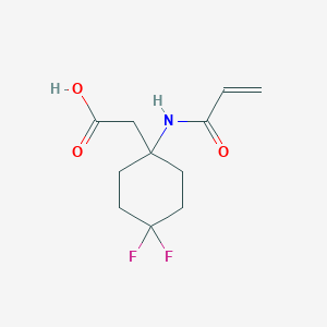 molecular formula C11H15F2NO3 B2774641 2-[4,4-Difluoro-1-(prop-2-enoylamino)cyclohexyl]acetic acid CAS No. 2361639-61-2