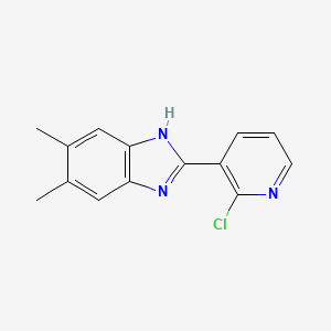 molecular formula C14H12ClN3 B2774644 2-(2-chloro-3-pyridinyl)-5,6-dimethyl-1H-1,3-benzimidazole CAS No. 866051-51-6