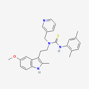 molecular formula C27H30N4OS B2774648 3-(2,5-dimethylphenyl)-1-(2-(5-methoxy-2-methyl-1H-indol-3-yl)ethyl)-1-(pyridin-3-ylmethyl)thiourea CAS No. 850934-33-7