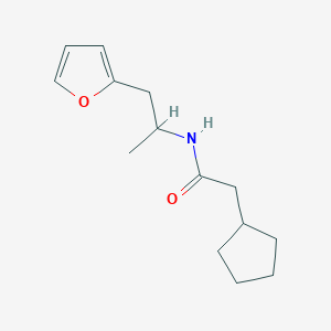 molecular formula C14H21NO2 B2774649 2-cyclopentyl-N-(1-(furan-2-yl)propan-2-yl)acetamide CAS No. 1235187-11-7