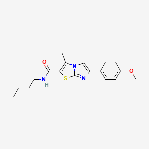 molecular formula C18H21N3O2S B2774655 N-butyl-6-(4-methoxyphenyl)-3-methylimidazo[2,1-b][1,3]thiazole-2-carboxamide CAS No. 852134-67-9