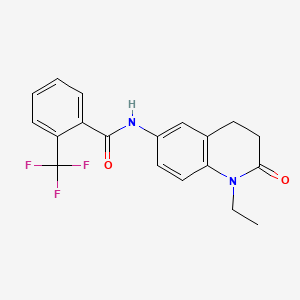 molecular formula C19H17F3N2O2 B2774656 N-(1-ethyl-2-oxo-1,2,3,4-tetrahydroquinolin-6-yl)-2-(trifluoromethyl)benzamide CAS No. 922053-19-8