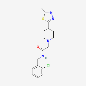 molecular formula C17H21ClN4OS B2774657 N-(2-氯苄基)-2-(4-(5-甲基-1,3,4-噻二唑-2-基)哌啶-1-基)乙酰胺 CAS No. 1323550-46-4