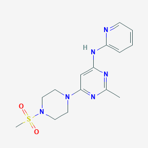 molecular formula C15H20N6O2S B2774659 2-methyl-6-(4-(methylsulfonyl)piperazin-1-yl)-N-(pyridin-2-yl)pyrimidin-4-amine CAS No. 1428374-72-4