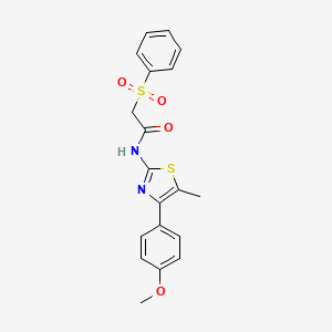 2-(benzenesulfonyl)-N-[4-(4-methoxyphenyl)-5-methyl-1,3-thiazol-2-yl]acetamide