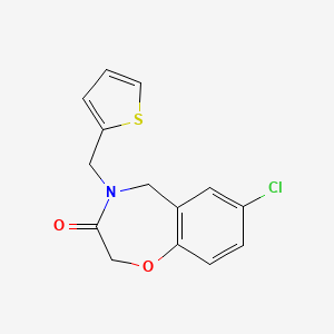 molecular formula C14H12ClNO2S B2774668 7-chloro-4-(2-thienylmethyl)-4,5-dihydro-1,4-benzoxazepin-3(2H)-one CAS No. 1341001-70-4