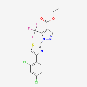 ethyl 1-[4-(2,4-dichlorophenyl)-1,3-thiazol-2-yl]-5-(trifluoromethyl)-1H-pyrazole-4-carboxylate