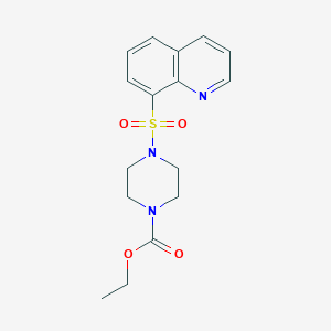 molecular formula C16H19N3O4S B2774691 4-(喹啉-8-磺酰基)-哌嗪-1-羧酸乙酯 CAS No. 342780-99-8