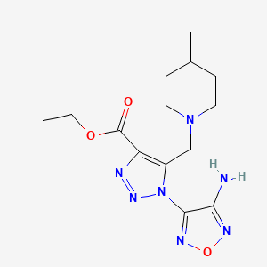 molecular formula C14H21N7O3 B2774705 ethyl 1-(4-amino-1,2,5-oxadiazol-3-yl)-5-[(4-methylpiperidin-1-yl)methyl]-1H-1,2,3-triazole-4-carboxylate CAS No. 311321-78-5