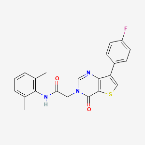 molecular formula C22H18FN3O2S B2774709 N-(2,6-二甲基苯基)-2-[7-(4-氟苯基)-4-氧代噻吩[3,2-d]嘧啶-3(4H)-基]乙酰胺 CAS No. 1207050-57-4