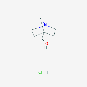 molecular formula C7H14ClNO B2774712 1-Azabicyclo[2.2.1]heptan-4-ylmethanol;hydrochloride CAS No. 2138438-15-8