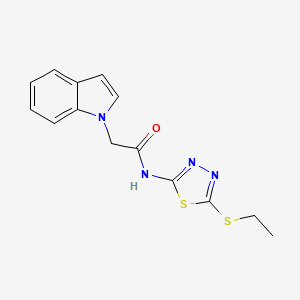 molecular formula C14H14N4OS2 B2774723 N-(5-(乙硫基)-1,3,4-噻二唑-2-基)-2-(1H-吲哚-1-基)乙酰胺 CAS No. 1206993-75-0