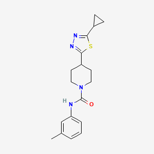 4-(5-cyclopropyl-1,3,4-thiadiazol-2-yl)-N-(m-tolyl)piperidine-1-carboxamide