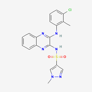 molecular formula C19H17ClN6O2S B2774735 N-(3-((3-氯-2-甲基苯基)氨基)喹喔啉-2-基)-1-甲基-1H-吡唑-4-磺酰胺 CAS No. 1795482-42-6