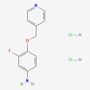 molecular formula C12H13Cl2FN2O B2774736 3-Fluoro-4-(pyridin-4-ylmethoxy)aniline dihydrochloride CAS No. 1431965-50-2