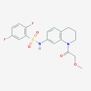 molecular formula C18H18F2N2O4S B2774742 2,5-二氟-N-(1-(2-甲氧基乙酰)-1,2,3,4-四氢喹啉-7-基)苯磺酰胺 CAS No. 1171317-62-6