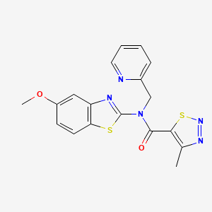 N-(5-methoxybenzo[d]thiazol-2-yl)-4-methyl-N-(pyridin-2-ylmethyl)-1,2,3-thiadiazole-5-carboxamide