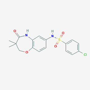 4-chloro-N-(3,3-dimethyl-4-oxo-2,3,4,5-tetrahydrobenzo[b][1,4]oxazepin-7-yl)benzenesulfonamide