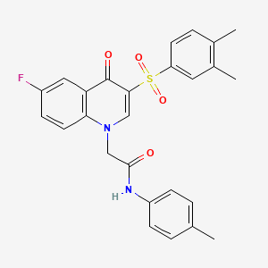 molecular formula C26H23FN2O4S B2774748 2-(3-((3,4-dimethylphenyl)sulfonyl)-6-fluoro-4-oxoquinolin-1(4H)-yl)-N-(p-tolyl)acetamide CAS No. 866897-59-8