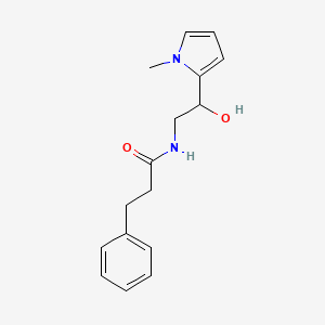 molecular formula C16H20N2O2 B2774757 N-(2-hydroxy-2-(1-methyl-1H-pyrrol-2-yl)ethyl)-3-phenylpropanamide CAS No. 1396846-99-3