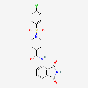 molecular formula C20H18ClN3O5S B2774761 1-((4-chlorophenyl)sulfonyl)-N-(1,3-dioxoisoindolin-4-yl)piperidine-4-carboxamide CAS No. 922481-62-7