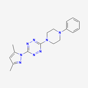 molecular formula C17H20N8 B2774762 3-(3,5-dimethyl-1H-pyrazol-1-yl)-6-(4-phenylpiperazino)-1,2,4,5-tetraazine CAS No. 318239-47-3