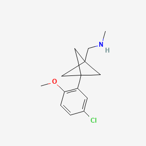 molecular formula C14H18ClNO B2774764 1-[3-(5-Chloro-2-methoxyphenyl)-1-bicyclo[1.1.1]pentanyl]-N-methylmethanamine CAS No. 2287289-60-3