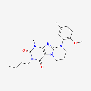 molecular formula C21H27N5O3 B2774767 3-butyl-9-(2-methoxy-5-methylphenyl)-1-methyl-7,8-dihydro-6H-purino[7,8-a]pyrimidine-2,4-dione CAS No. 923446-86-0