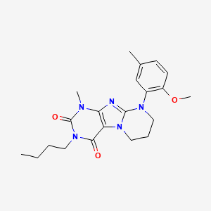 3-butyl-9-(2-methoxy-5-methylphenyl)-1-methyl-1H,2H,3H,4H,6H,7H,8H,9H-pyrimido[1,2-g]purine-2,4-dione