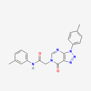 molecular formula C20H18N6O2 B2774771 2-(7-oxo-3-(p-tolyl)-3H-[1,2,3]triazolo[4,5-d]pyrimidin-6(7H)-yl)-N-(m-tolyl)acetamide CAS No. 863018-85-3