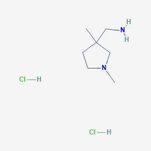 molecular formula C7H18Cl2N2 B2774779 (1,3-Dimethylpyrrolidin-3-yl)methanamine;dihydrochloride CAS No. 2413870-57-0
