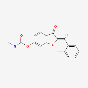 molecular formula C19H17NO4 B2774782 (Z)-2-(2-甲基苯甲亚)-3-酮-2,3-二氢苯并呋喃-6-基二甲基碳酸酯 CAS No. 622793-82-2