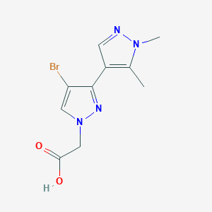 molecular formula C10H11BrN4O2 B2774787 2-[4-bromo-3-(1,5-dimethyl-1H-pyrazol-4-yl)-1H-pyrazol-1-yl]acetic acid CAS No. 1006464-57-8