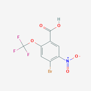 molecular formula C8H3BrF3NO5 B2774790 4-Bromo-5-nitro-2-(trifluoromethoxy)benzoic acid CAS No. 2503205-62-5
