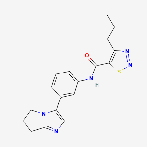 molecular formula C18H19N5OS B2774799 N-(3-(6,7-dihydro-5H-pyrrolo[1,2-a]imidazol-3-yl)phenyl)-4-propyl-1,2,3-thiadiazole-5-carboxamide CAS No. 1421482-10-1