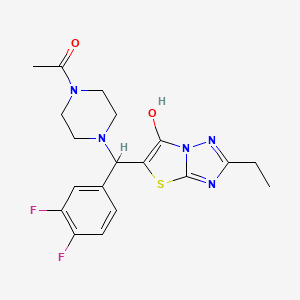1-(4-((3,4-Difluorophenyl)(2-ethyl-6-hydroxythiazolo[3,2-b][1,2,4]triazol-5-yl)methyl)piperazin-1-yl)ethanone