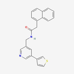 molecular formula C22H18N2OS B2774813 2-(naphthalen-1-yl)-N-((5-(thiophen-3-yl)pyridin-3-yl)methyl)acetamide CAS No. 1706082-40-7