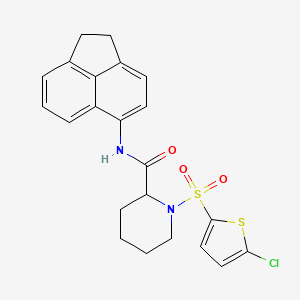 molecular formula C22H21ClN2O3S2 B2774821 1-((5-chlorothiophen-2-yl)sulfonyl)-N-(1,2-dihydroacenaphthylen-5-yl)piperidine-2-carboxamide CAS No. 1049866-00-3