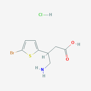 molecular formula C8H11BrClNO2S B2774822 4-Amino-3-(5-bromothiophen-2-yl)butanoic acid hydrochloride CAS No. 2138278-38-1