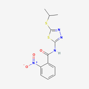molecular formula C12H12N4O3S2 B2774823 N-(5-(异丙硫基)-1,3,4-噻二唑-2-基)-2-硝基苯甲酰胺 CAS No. 393567-01-6