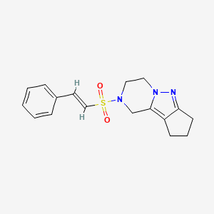 molecular formula C17H19N3O2S B2774824 (E)-2-(苯乙烯基磺酰)-2,3,4,7,8,9-六氢-1H-环戊[3,4]吡唑并[1,5-a]吡嗪 CAS No. 2035036-53-2