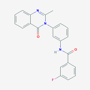 molecular formula C22H16FN3O2 B2774826 3-fluoro-N-[3-(2-methyl-4-oxoquinazolin-3-yl)phenyl]benzamide CAS No. 898454-98-3