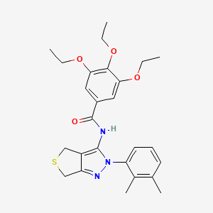 molecular formula C26H31N3O4S B2774830 N-[2-(2,3-二甲基苯基)-4,6-二氢噻吩[3,4-c]嘧啶-3-基]-3,4,5-三乙氧基苯甲酰胺 CAS No. 450344-28-2