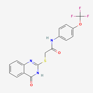2-(4-oxo(3-hydroquinazolin-2-ylthio))-N-(4-(trifluoromethoxy)phenyl)ethanamide