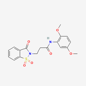molecular formula C18H18N2O6S B2774832 N-(2,5-dimethoxyphenyl)-3-(1,1-dioxido-3-oxobenzo[d]isothiazol-2(3H)-yl)propanamide CAS No. 899996-21-5